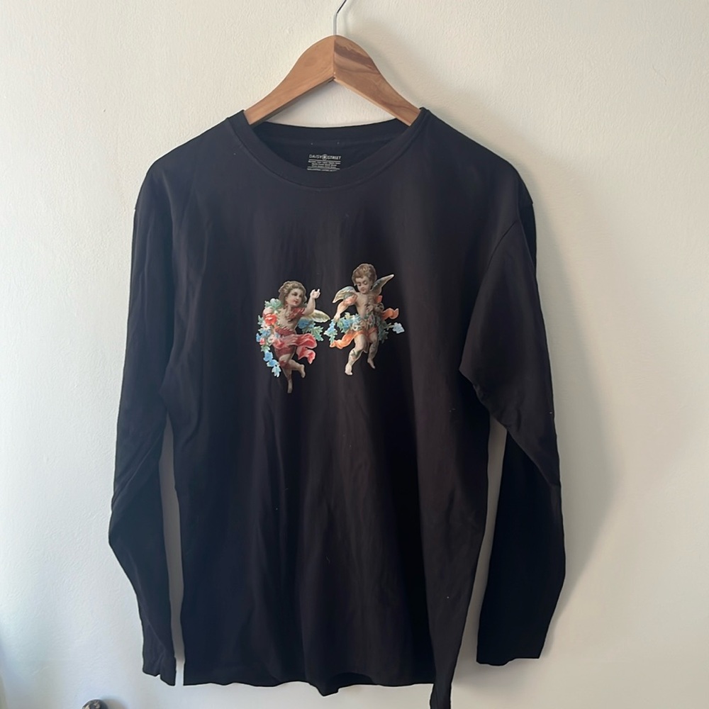 Daisy Street Cherubs Long-Sleeve Top | TATTOOED ANGEL TEE